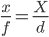 x/f = X/d